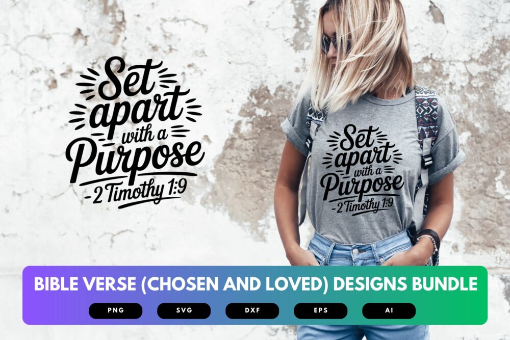 Chosen and Loved SVG Bundle | Bible Verse Cut Files, Christian Affirmation Designs for Cricut & Sublimation - Image 6