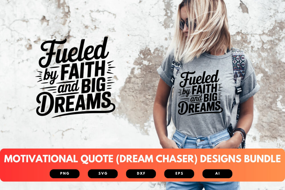 Dream Chaser SVG Bundle | Motivational Quote Cut Files for Cricut & Sublimation - Image 5