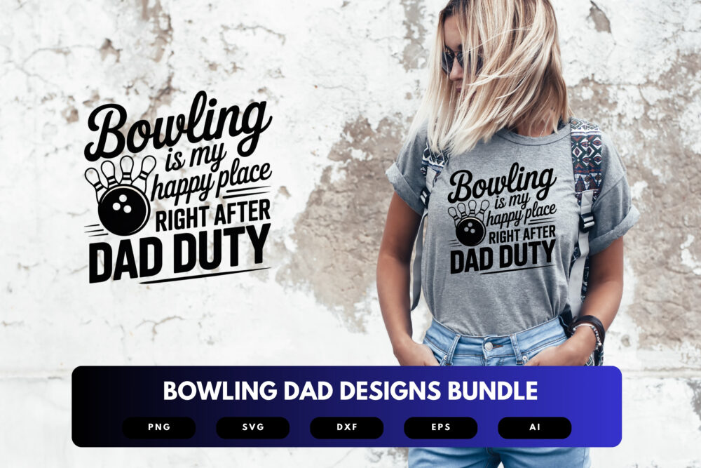 Bowling Dad SVG Bundle | Funny Bowling Clipart, Sports Silhouette Cut Files for Cricut & Sublimation - Image 5