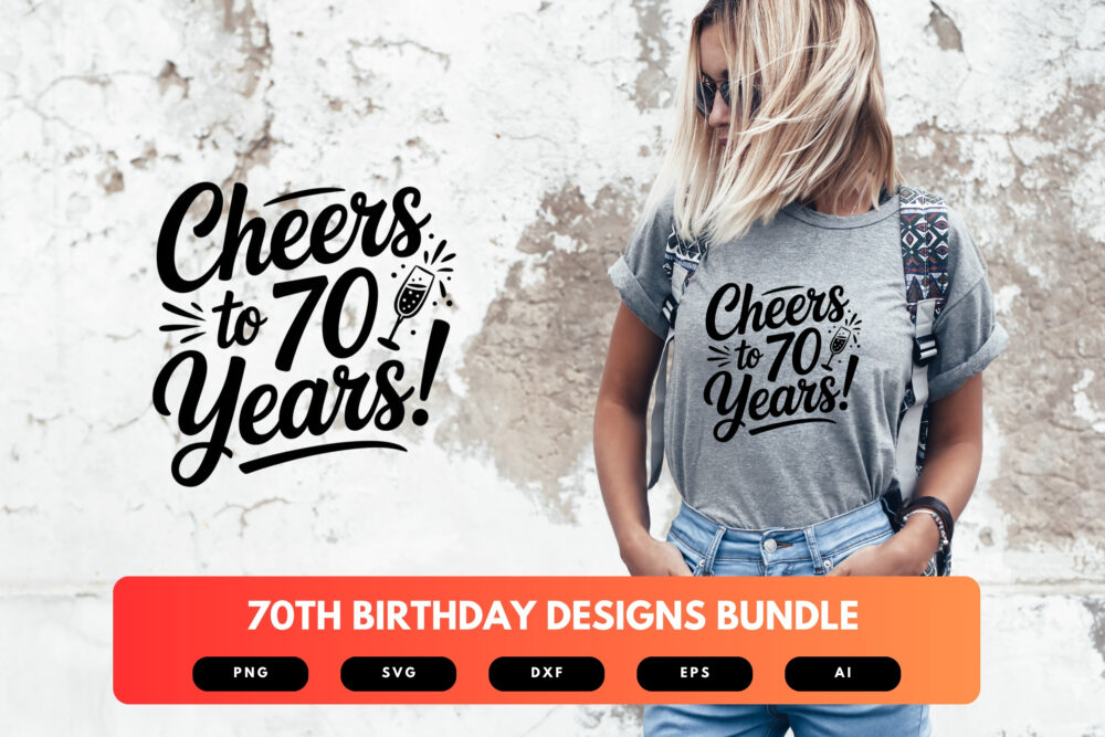 70th Birthday SVG Bundle | Funny Seventy Clipart, Milestone Birthday Cut Files for Cricut & Sublimation - Image 6