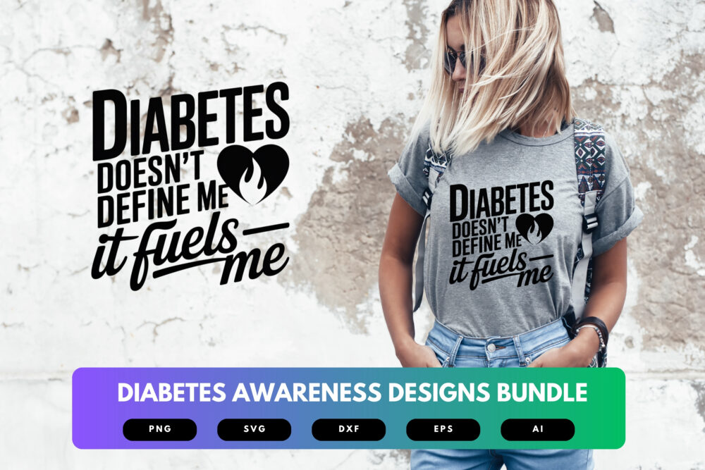 Diabetes Awareness SVG Bundle | Medical Ribbon Clipart, Diabetic Support Cut Files for Cricut & Sublimation - Image 6