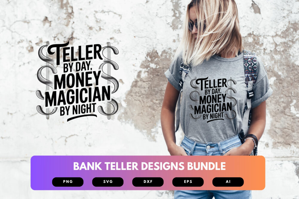 Bank Teller SVG Bundle | Banking Clipart, Finance Job Silhouettes , Cut Files for Cricut & Sublimation - Image 6
