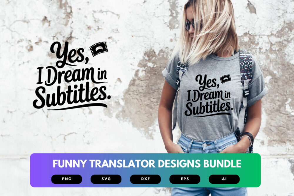 Translator SVG Bundle | Funny Language Shirt Designs, Interpreter Clipart , Silhouette Cut Files for Cricut & Sublimation - Image 6