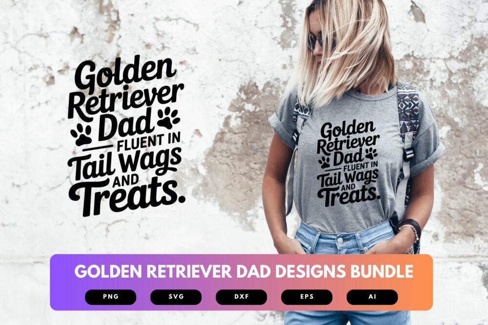 Golden Retriever Dad SVG Bundle | Funny Dog Shirt Designs, Pet Lover Clipart , Cut Files for Cricut & Sublimation - Image 5
