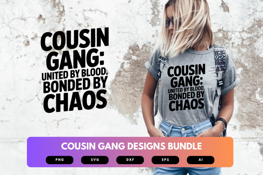 Cousin Gang SVG Bundle | Family Matching Clipart, Cousin Reunion Silhouette Cut Files for Cricut & Sublimation - Image 6