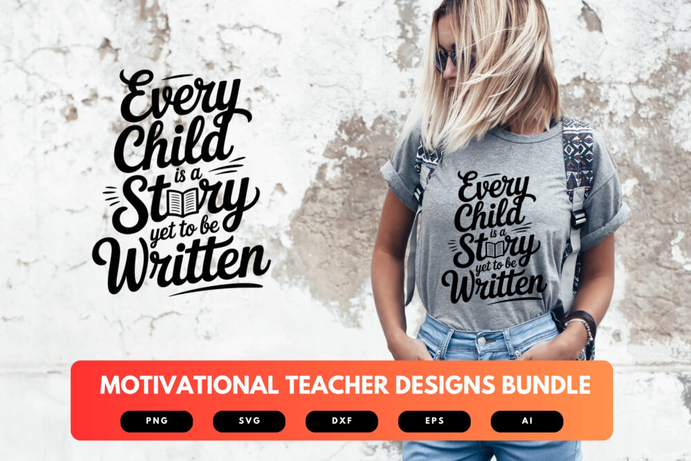 Motivational Teacher SVG Bundle | Inspirational Educator Clipart, Teacher Quote Cut Files for Cricut & Sublimation - Image 5