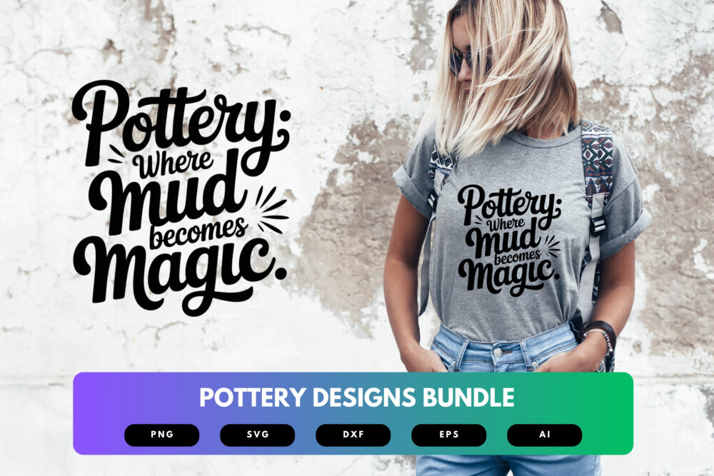 Pottery SVG Bundle | Ceramic Artist Clipart, Clay Craft Silhouette Cut Files for Cricut & Sublimation - Image 6