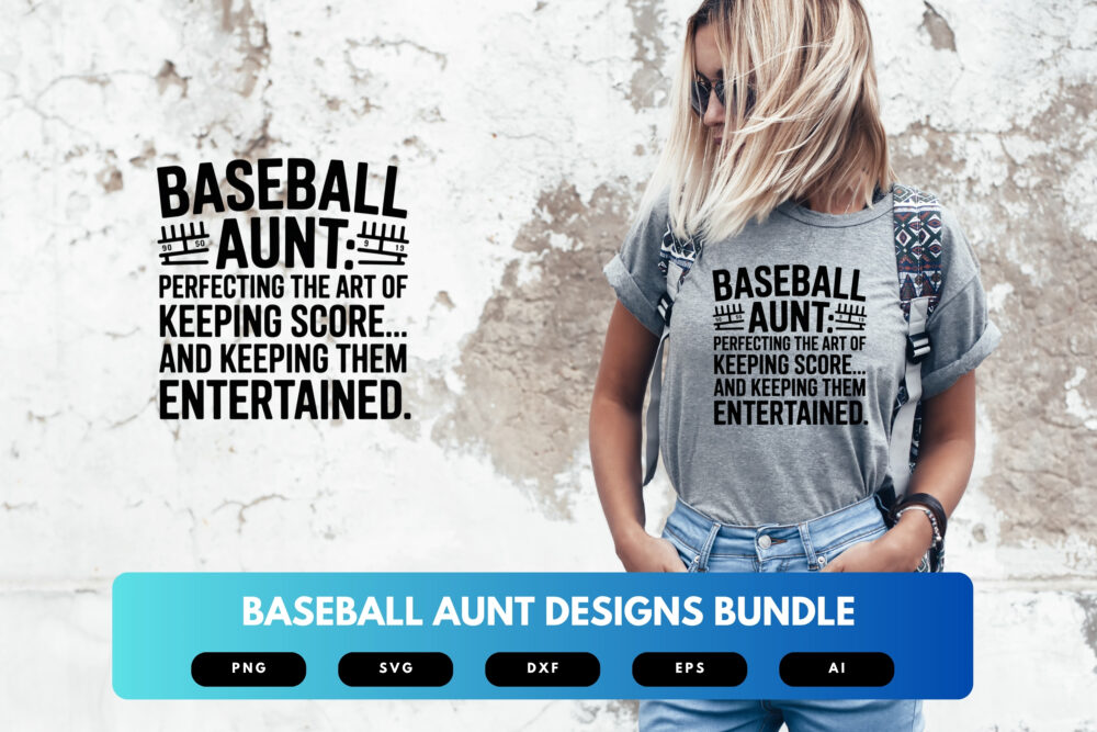 Baseball Aunt SVG Bundle | Sports Quotes, Baseball Clipart, Game Day Designs for Cricut & Sublimation Cut Files - Image 5