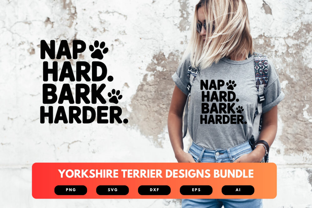 Yorkshire Terrier SVG Bundle | Cute Dog Clipart, Small Breed Pet Silhouette Cut Files for Cricut & Sublimation - Image 5