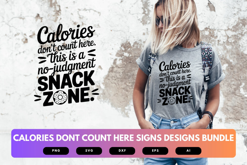 Calories Don’t Count Here SVG Bundle | Funny Kitchen Sign Cut Files for Cricut, Cafe Wall Decor Clipart, Food Quote Designs - Image 6
