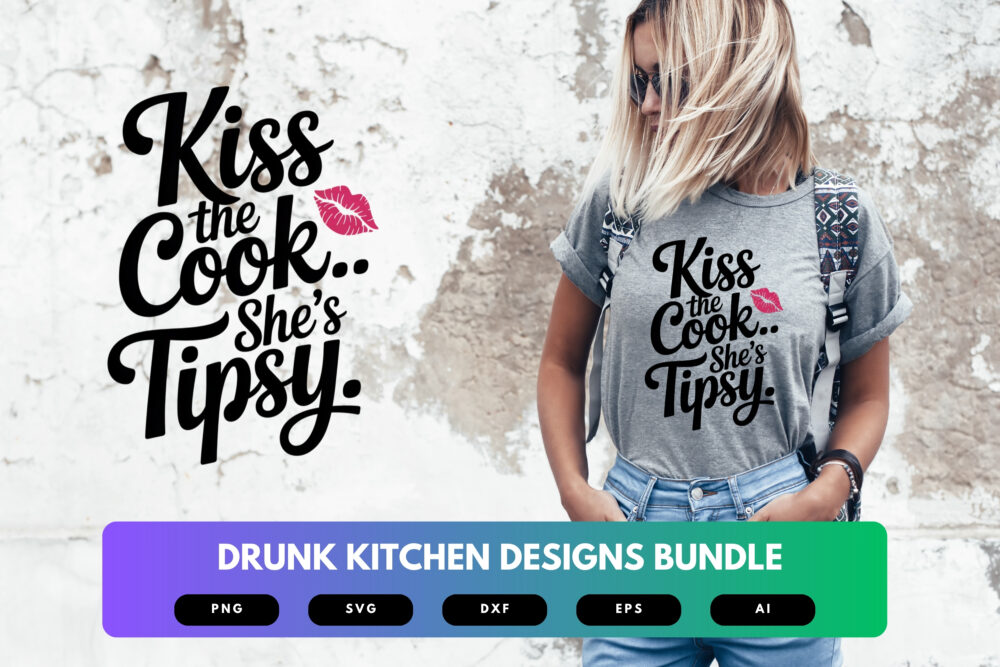 Drunk Kitchen SVG Bundle | Funny Alcohol Cooking Quotes Cut Files for Cricut, Bar & Kitchen Wall Sign Clipart - Image 6