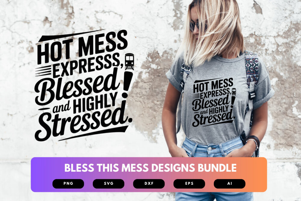 Bless This Mess SVG Bundle | Funny Home Quote Cut Files for Cricut, Sublimation & Farmhouse Decor - Image 6