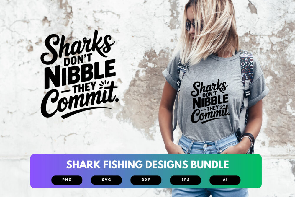Shark Fishing SVG Bundle | Deep Sea Angler , Sport Fishing Cut Files for Cricut, Sublimation & Apparel - Image 6
