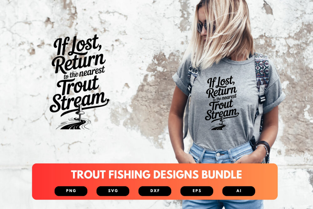 Trout Fishing SVG Bundle | Fly Fishing , Angler Cut Files for Cricut, Sublimation & Outdoor Gear - Image 6