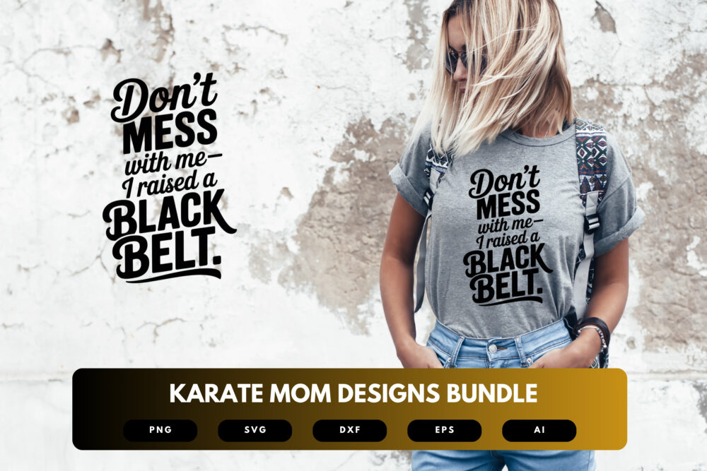Karate Mom SVG Bundle | Martial Arts Clipart, Strong Mother Silhouette Cut Files for Cricut & Sublimation - Image 5