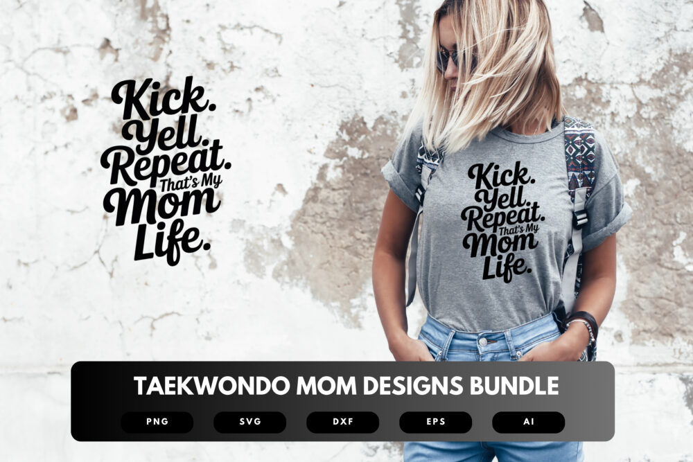 Taekwondo Mom SVG Bundle | Martial Arts Clipart, Strong Mother Silhouette Cut Files for Cricut & Sublimation - Image 5