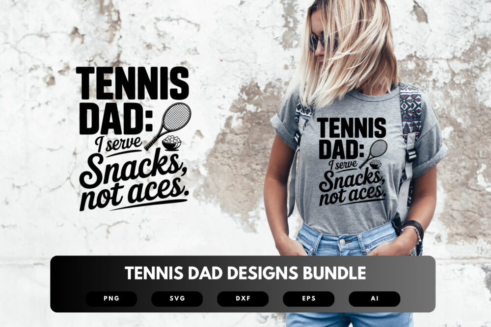 Tennis Dad SVG Bundle | Sports Clipart, Funny Father Silhouette Cut Files for Cricut & Sublimation - Image 5