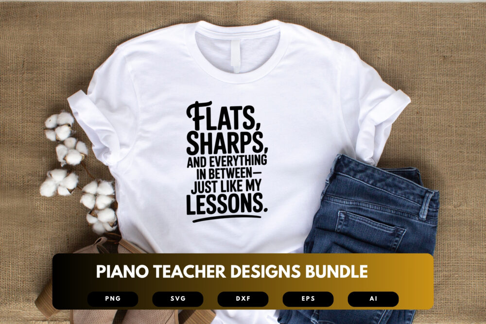 Piano Teacher SVG Bundle | Music Quote Clipart, Keyboard Silhouette Cut Files for Cricut & Sublimation - Image 4