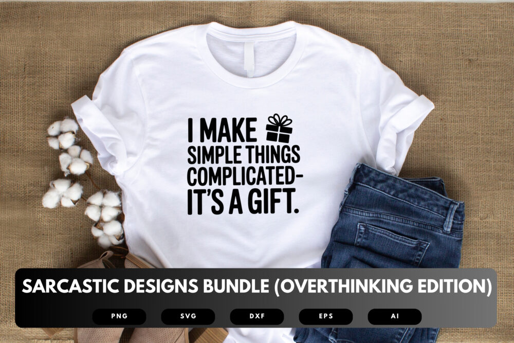 Sarcastic Overthinking SVG Bundle | Funny Mental Health Quotes and Designs, Humorous Cut Files for Cricut & Sublimation - Image 5