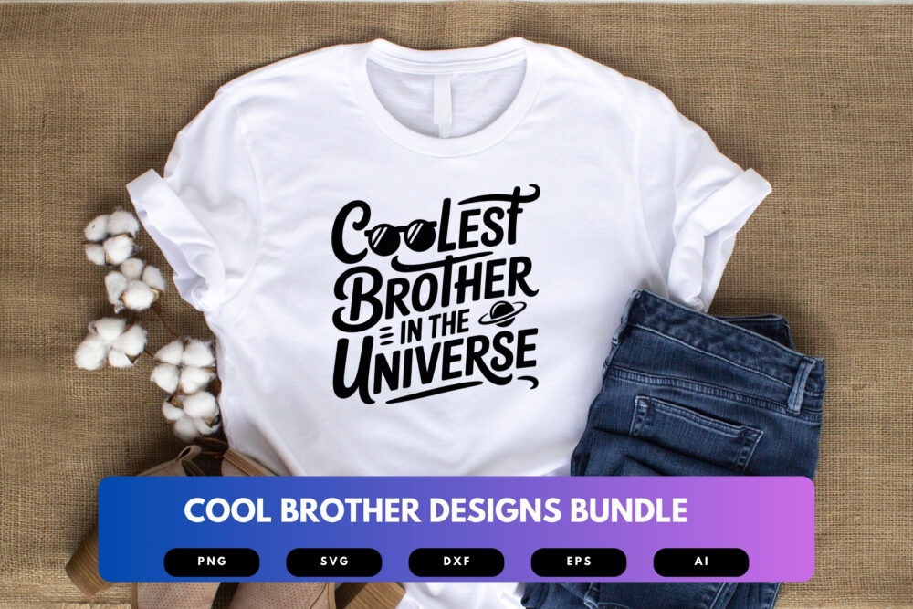 Cool Brother SVG Bundle | Funny Brother Quotes, Sibling Clipart , Silhouette Cut Files for Cricut & Sublimation - Image 5
