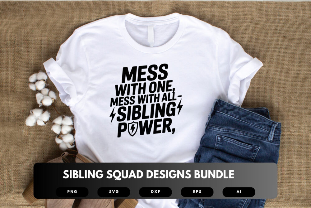 Sibling Squad SVG Bundle | Funny Sibling Quotes, Family Clipart , Silhouette Cut Files for Cricut & Sublimation - Image 5