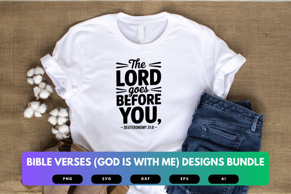 God Is With Me SVG Bundle | Bible Verse Cut Files, Christian Encouragement Designs for Cricut & Sublimation - Image 5