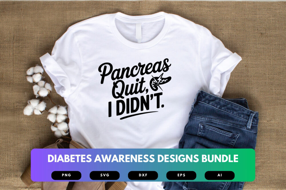 Diabetes Awareness SVG Bundle | Medical Ribbon Clipart, Diabetic Support Cut Files for Cricut & Sublimation - Image 5