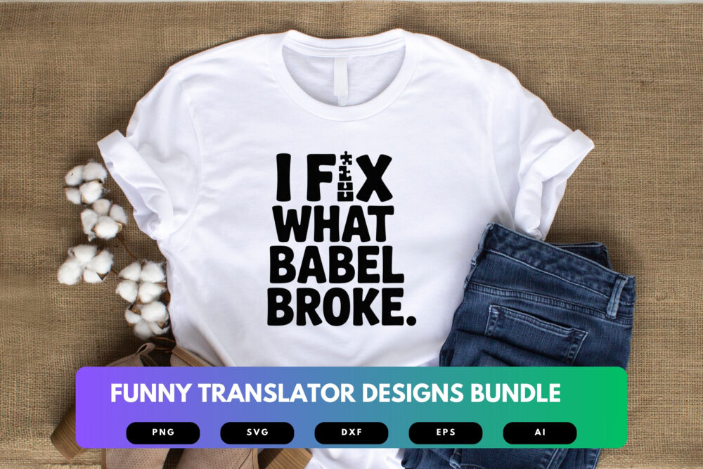 Translator SVG Bundle | Funny Language Shirt Designs, Interpreter Clipart , Silhouette Cut Files for Cricut & Sublimation - Image 5
