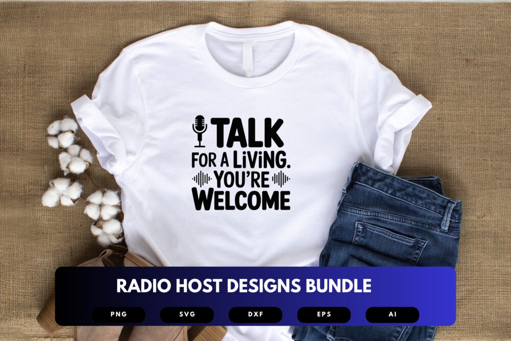 Radio Host SVG Bundle | Broadcasting Clipart, Podcast Silhouette Cut Files for Cricut & Sublimation - Image 5
