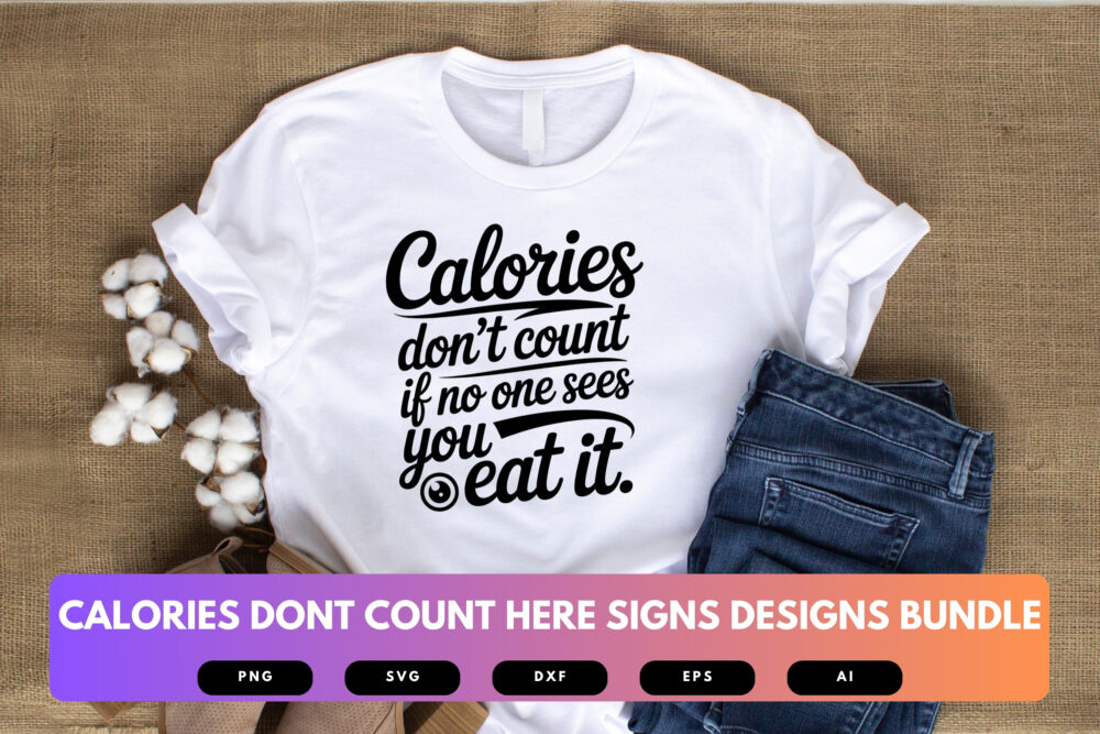 Calories Don’t Count Here SVG Bundle | Funny Kitchen Sign Cut Files for Cricut, Cafe Wall Decor Clipart, Food Quote Designs - Image 5