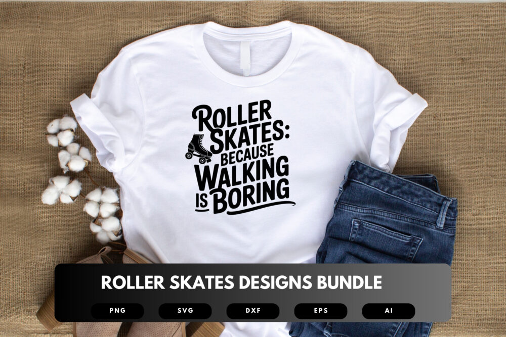 Roller Skates SVG Bundle | Retro Skating Quotes, Skater Girl Clipart and Roller Derby Cut Files for Cricut & Sublimation - Image 4
