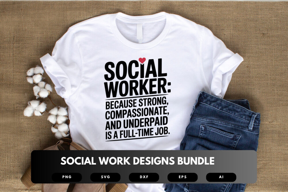 Social Work SVG Bundle | Empowering Quotes, Therapist Clipart and Mental Health Cut Files for Cricut & Sublimation - Image 4