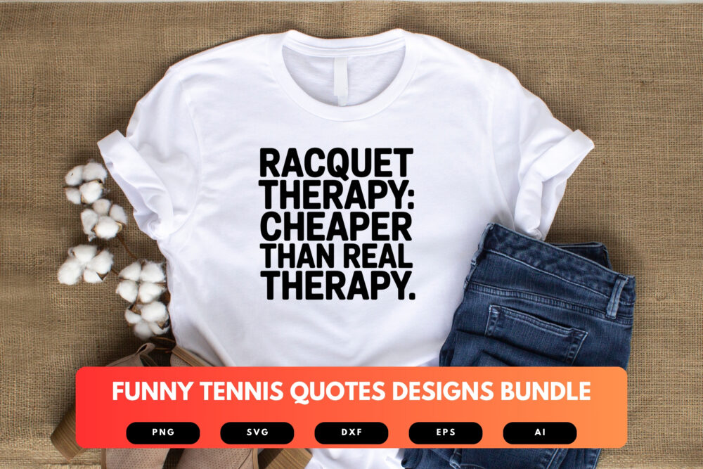 Funny Tennis SVG Bundle | Tennis Quotes Clipart, Sports Silhouette Cut Files for Cricut & Sublimation - Image 4