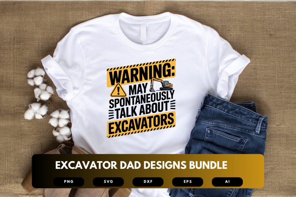 Excavator Dad SVG Bundle | Heavy Machinery Clipart, Construction Silhouette Cut Files for Cricut & Sublimation - Image 3