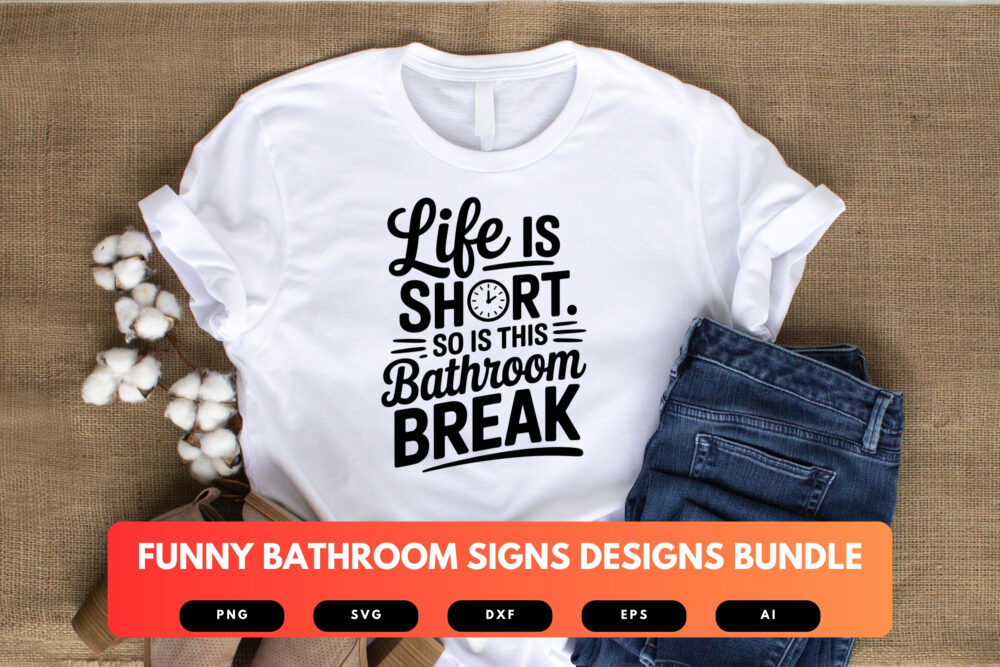 Funny Bathroom Signs SVG Bundle | Hilarious Toilet Quotes, Restroom Decor Cut Files for Cricut & Sublimation - Image 4