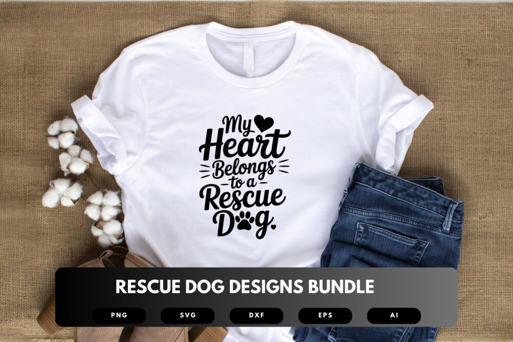 Rescue Dog SVG Bundle | Adoption Quote Clipart, Dog Rescue Cut Files for Cricut & Sublimation - Image 4