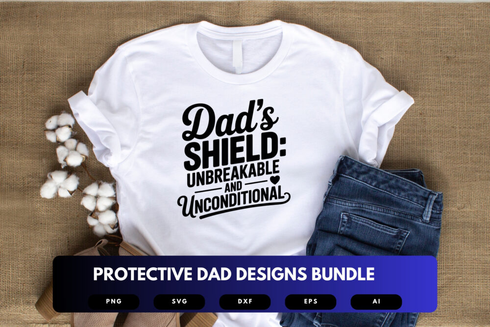 Protective Dad SVG Bundle | Strong Fatherhood Clipart, Shield Silhouette Cut Files for Cricut & Sublimation - Image 3