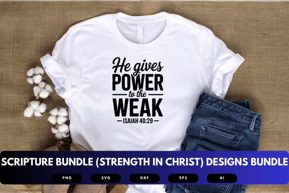 Strength in Christ SVG Bundle | Bible Verse Cut Files, Christian Encouragement Designs for Cricut & Sublimation - Image 4