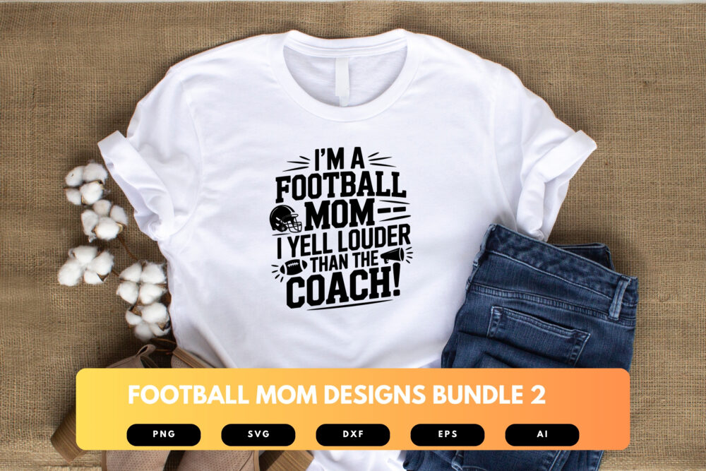 Football Mom SVG Bundle | Game Day Clipart, Proud Sports Mom Silhouette Cut Files for Cricut & Sublimation - Image 3