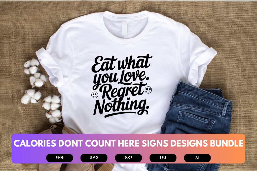 Calories Don’t Count Here SVG Bundle | Funny Kitchen Sign Cut Files for Cricut, Cafe Wall Decor Clipart, Food Quote Designs - Image 4
