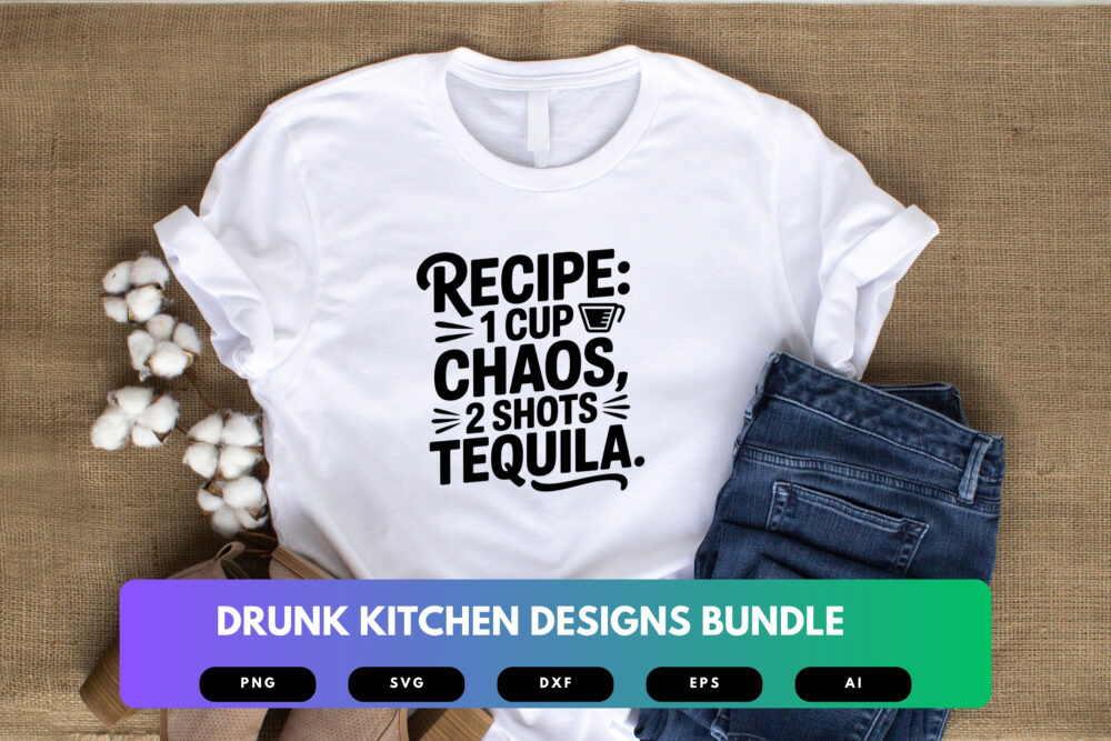 Drunk Kitchen SVG Bundle | Funny Alcohol Cooking Quotes Cut Files for Cricut, Bar & Kitchen Wall Sign Clipart - Image 4