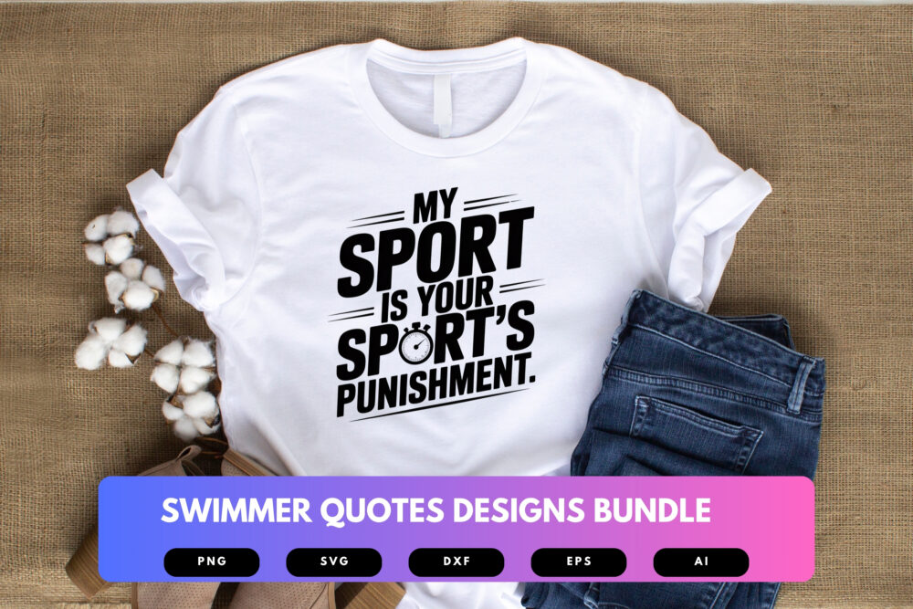 Swimmer Quotes SVG Bundle | Motivational Swim Sayings, Pool Life Graphics and Athletic Cut Files for Cricut & Sublimation - Image 3