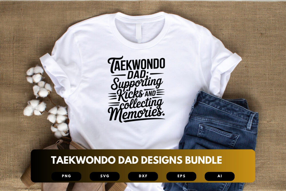 Taekwondo Dad SVG Bundle | Martial Arts Clipart, Father Silhouette Cut Files for Cricut & Sublimation - Image 3