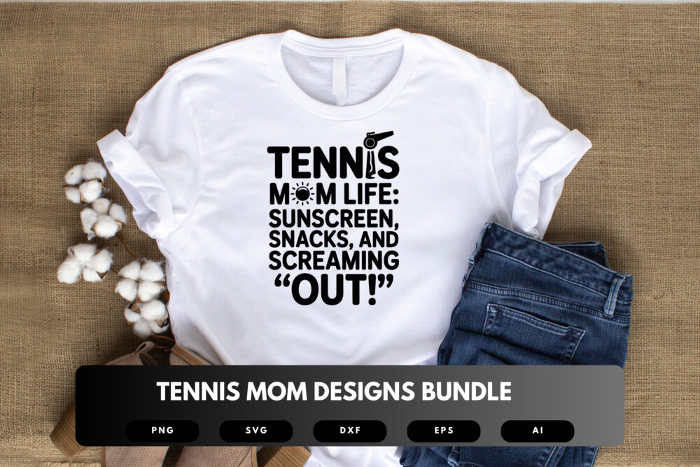 Tennis Mom SVG Bundle | Sports Clipart, Proud Mother Silhouette Cut Files for Cricut & Sublimation - Image 3
