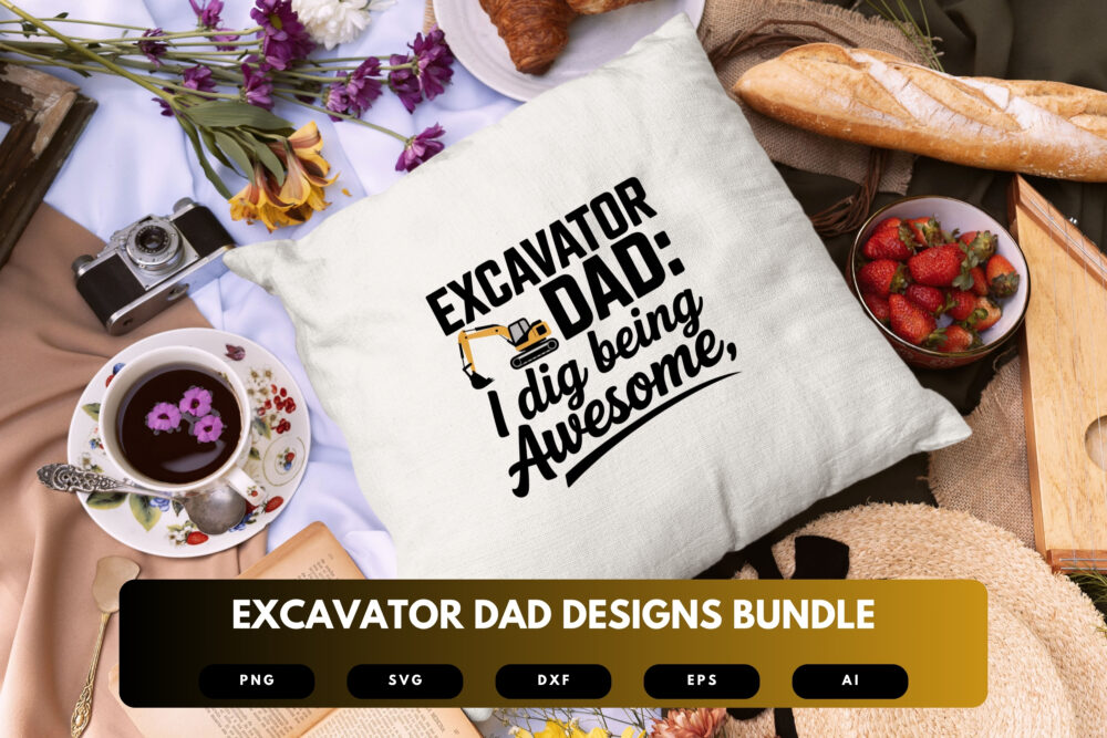 Excavator Dad SVG Bundle | Heavy Machinery Clipart, Construction Silhouette Cut Files for Cricut & Sublimation - Image 2