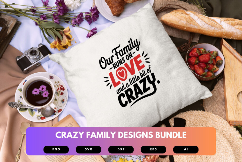 Crazy Family SVG Bundle | Funny Family Quotes, Matching Clipart , Silhouette Cut Files for Cricut & Sublimation - Image 3