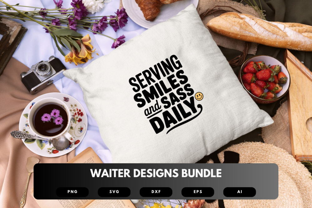 Waiter SVG Bundle | Restaurant Service Clipart, Waitstaff Quote Cut Files for Cricut & Sublimation - Image 3
