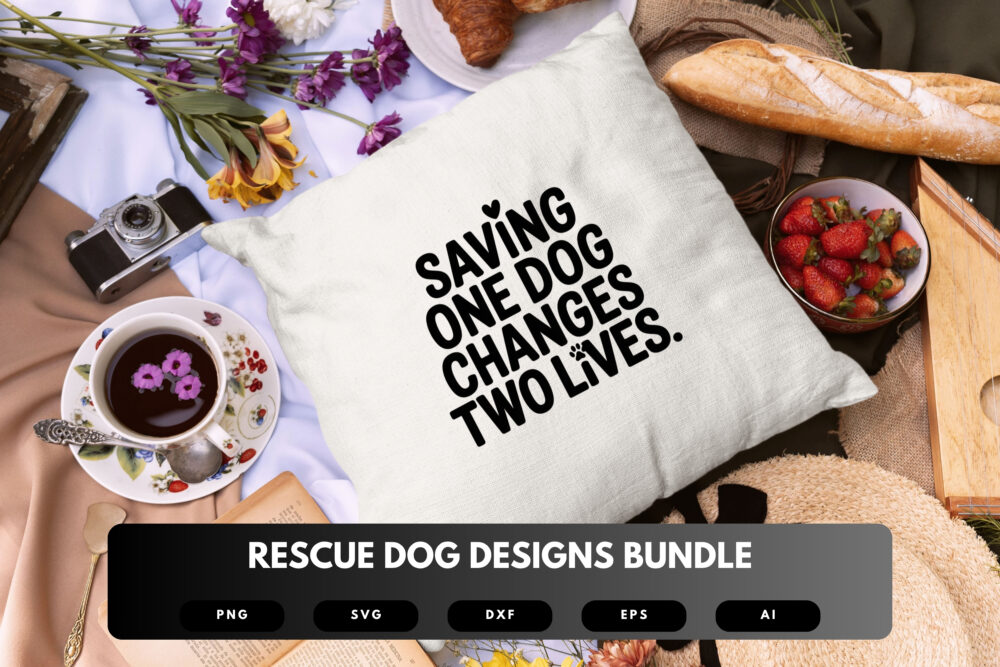 Rescue Dog SVG Bundle | Adoption Quote Clipart, Dog Rescue Cut Files for Cricut & Sublimation - Image 3