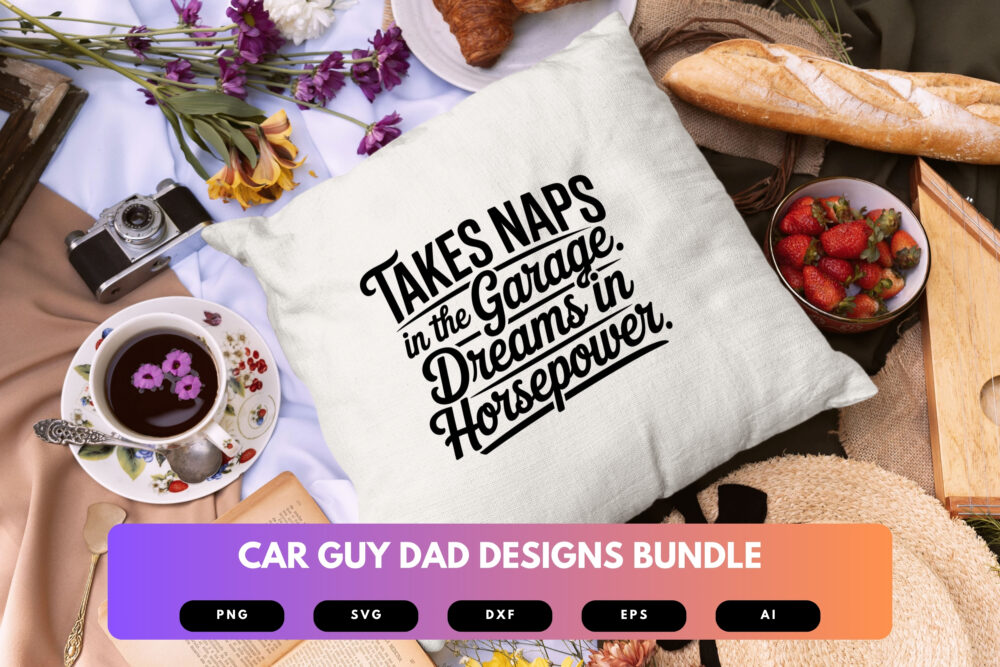 Car Guy Dad SVG Bundle | Garage Mechanic Clipart, Muscle Car Silhouette Cut Files for Cricut & Sublimation - Image 3