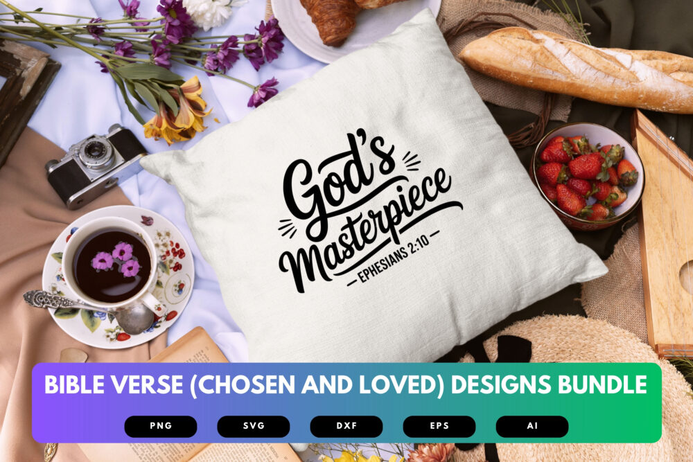 Chosen and Loved SVG Bundle | Bible Verse Cut Files, Christian Affirmation Designs for Cricut & Sublimation - Image 3